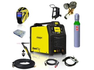 KOWAX GeniTig 220AC/DC LCD SET 6 Svařovací invertor, set 06 + SAMOSTMÍVACÍ KUKLA + LAHEV ARGON + VENTIL + VOZÍK