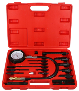 SIXTOL SX1161 Sada pro testování komprese naftových motorů MECHANIC ENGINE TESTER 19, 0-70bar, 19ks