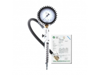 FERDUS OMG73 Pneuhustič s certifikátem 0-10 bar, manometr 63 mm, hadice 30 cm, cejchovaný