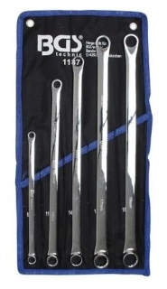 BGS 1187 Očkové klíče 8-19 mm, oboustranné extra dlouhé, sada 5 ks