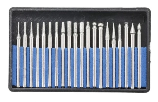 BGS 1607 Brusná a frézovací tělíska, diamantová, dřík 3 mm, sada 20 ks