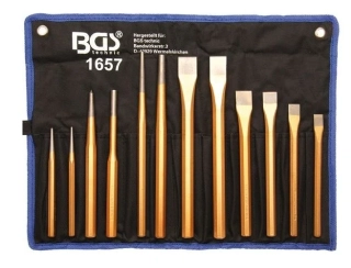 BGS 1657 Vyrážeče, sekáče a důlčík, sada 12 dílů