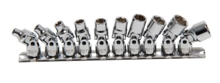 BGS 220 Nástrčné hlavice 1/4" 5-13 mm kloubové, sada 10 ks na liště