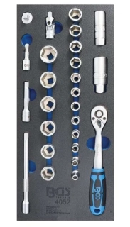 BGS 4052 Gola sada 3/8" - modul, šestihranné hlavice Pro Torque, 6-24 mm, 26 dílů