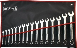 4Czech 4CZ-277R-516 Očkoploché klíče ráčnové 8-24 mm, s přepínáním, vyhnuté, sada 16 ks