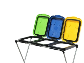 GEKO G71260 Stojan pro 3 pytle na tříděný odpad, 120 - 240 l
