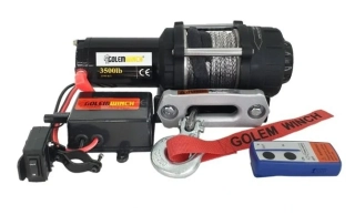 Golemtech N01S Elektrický naviják Golemwinch 3500 SYNT, 1,6 t, syntetické lano, pro čtyřkolky