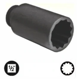 QUATROS QS54363 Nástrčná hlavice 1/2", 12-hranná 36 mm, na poloosy VW, Škoda