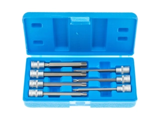 SATRA S-SLS738 Zástrčné hlavice TORX 3/8", rozměry T25 - T60, prodloužené 110 mm, sada 7 ks