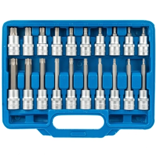 SATRA S-ST3212 Zástrčné hlavice TORX 1/2", standardní, prodloužené a extra dlouhé, T20-T70, 32 ks