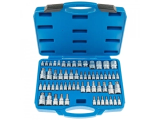 SATRA S-ST60b Nástrčné a zástrčné hlavice TORX, 1/4”, 3/8” a 1/2”, sada 60 ks