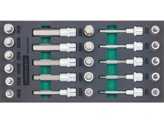 JONNESWAY S09H4126KV Modul pěnový - zástrčné hlavice Imbus 1/2", metrické a palcové, 26 ks
