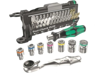 WERA 056490 Sada bitů a hlavic s ráčnou 1/4" + držák Tool-Check PLUS, 39 ks
