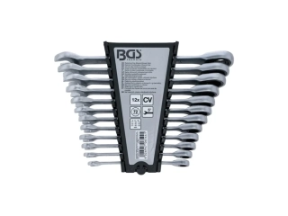 BGS 6544 Očkoploché ráčnové klíče 8-19 mm, sada 12 dílů v pořadači