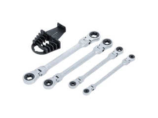 BGS 71028 Očkové ráčnové klíče E-TORX E6-E24, s kloubem, sada 4 díly
