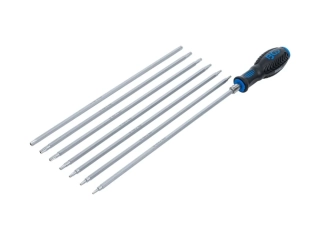 BGS 2325 Šroubováky TORX a TORX Plus T10-T40, prodloužené, výměnné dříky, sada 8 dílů