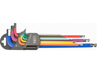 NEO tools 09-512 Sada metrických zástrčných klíčů IMBUS 1,5-10mm, 9ks, kulička, color