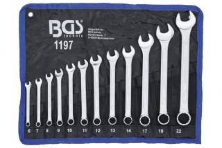 BGS 1197 Očkoploché klíče, velikosti 6-22 mm, sada 12 ks v obalu