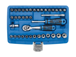 BGS 2151 Gola sada 1/4", metrická i palcová, Gear Lock 4,0-14,0 mm, 39 dílů