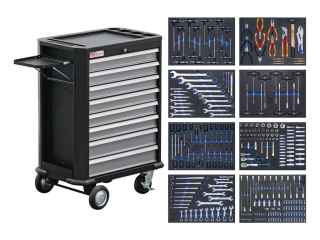 BGS 4050 Dílenský vozík vybavený, 296 ks nářadí, 8 zásuvek