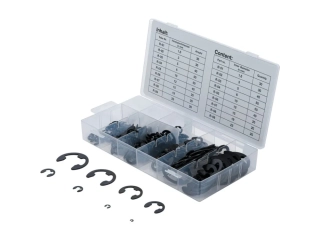 BGS 8039 Pojistné kroužky třmenové („E-kroužek“), velikosti 1,5 až 22 mm, sada 300 ks
