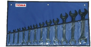 Tona Expert E114040 Sada klíčů plochých oboustranných 12-dílná, 5,5-32mm, černé, v pouzdře