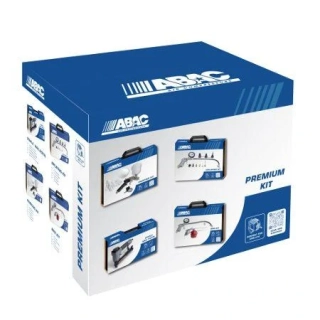 ABAC ATK-X Premium kit pneumatická sada (sponkovačka, hřebíkovačka, pneuhustič, mycí pistole, nástavce, stříkací pistole)