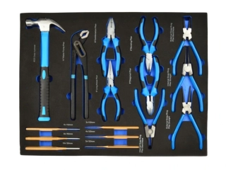 GEKO G10833F Pěnový modul, 52x38 cm - sada kleští s kladivem a úderníky, 16 ks