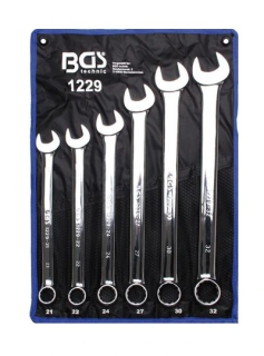 BGS 1229 Očkoploché klíče 21 ÷ 32 mm, extra dlouhé sada 25 dílů v rolovací tašce