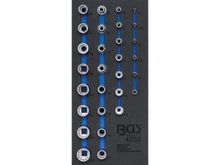 BGS 4056 Nástrčné 12-hranné hlavice 1/4" + 1/2". Sada 29 dílů