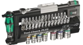 WERA 056491 Palcová sada bitů + 1/4" ráčna Zyklop + držák Tool-Check PLUS, 39 dílů