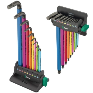 Wera 133165 Zástrčné klíče imbus 950/9 Hex-Plus Multicolour 3, BlackLaser (Sada 9 dílů)