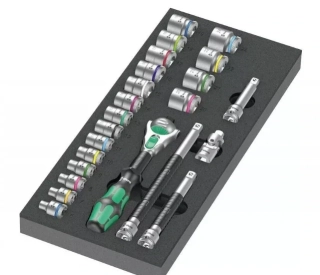 WERA 150111 Ráčnová sada Zyklop 3/8" 8000 B typ 9721 v pěnové vložce Set 1 (Sada 23 dílů)