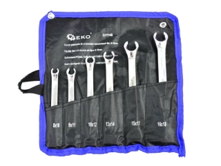GEKO G11148 Očkové klíče na převlečené matice, 8-18 mm, v textilním pouzdře, sada 6 ks