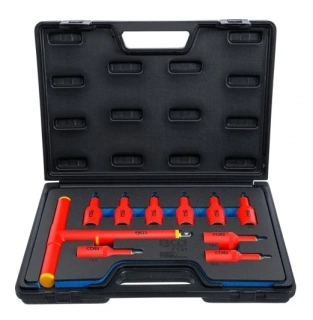 BGS 7131 Zástrčné hlavice TORX 1/2" VDE pro elektrikáře, T20-T55, sada 10 dílů