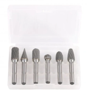QUATROS QS14130 Rotační pilníky, frézky různé druhy, stopka 6 mm, sada 6 ks