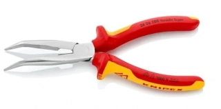 Knipex 26 26 200 Půlkulaté kleště zahnuté, chromované, elektrikářské VDE 1000 V, 200 mm