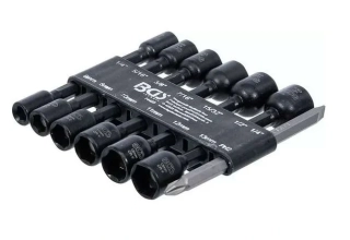BGS 74423 Nástrčné hlavice s magnetem, metrické 6-13 mm a palcové 1/4"-1/2" , sada 14 ks