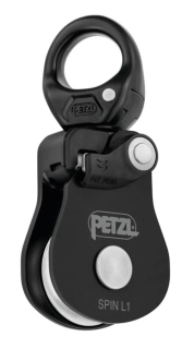 PETZL SPIN L1 kladka s otočným závěsem (swivelem) ČERNÁ