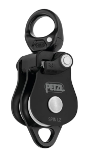 PETZL SPIN L2 dvojitá kladka s otočným závěsem (swivelem) ČERNÁ
