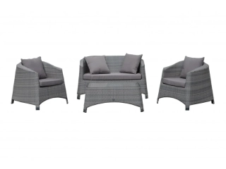 DIMENZA EDINBURGH sestava zahradního ratanového nábytku - šedá