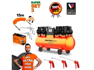 PANTERMAX®AirFlow® 120 SILENT SET3 bezolejový tichý kompresor 5,8kW + velká sada příslušenství