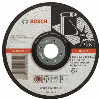 BOSCH brusný kotouč Expert for Inox AS 30 S INOX BF, 150 mm, 6,0 mm - 2608602489