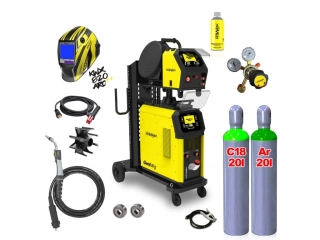 KOWAX GeniMig 500DP LCD5 SET 4Q Svářecí invertor MIG/MAG/LiftTIG + KUKLA + 2x LAHEV AR+CO2 + VENTIL + SPREJ
