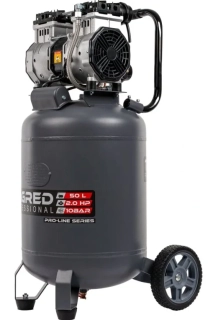 TAGRED TA3396 tichý bezolejový vertikální kompresor s odlučovačem 50l, 230V, 2 písty, 2HP, 10bar