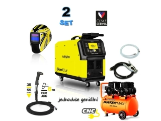 KOWAX GeniCut 121LCD SET 2 plazmová řezačka, hořák 120A, 6m + Kukla + Kompresor Pantermax Airflow 56
