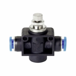 SCF-4 škrtící ventil, nástrčný, hadička 4mm
