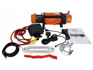 BJC M80810 Elektrický lanový naviják 12V, 5440 kg s dálkovým ovládáním syntetické lano