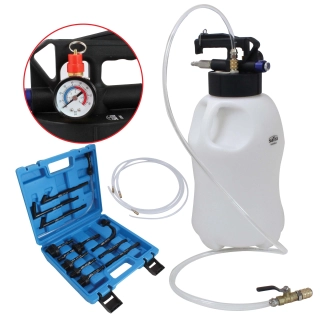 SATRA S-90148 Pneumatická plnička a odsávačka oleje automatických převodovek, s adaptéry, 10 l (S-X10PLD)