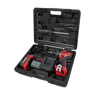 M7 DH-101A1 Aku příklepová vrtačka 18V + 2x 5,0Ah + nabíječka + kufr